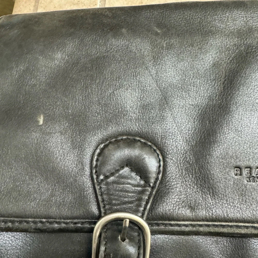 Vintage Black Leather Kenneth Cole Reaction High End Men’s Laptop Briefcase Bag